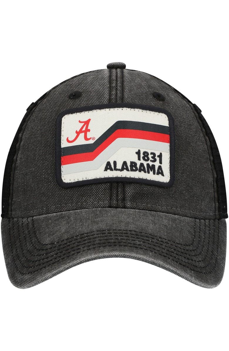 LEGACY ATHLETIC Men's Black Alabama Crimson Tide Sun & Bars Dashboard Trucker Snapback Hat, Alternate, color, 