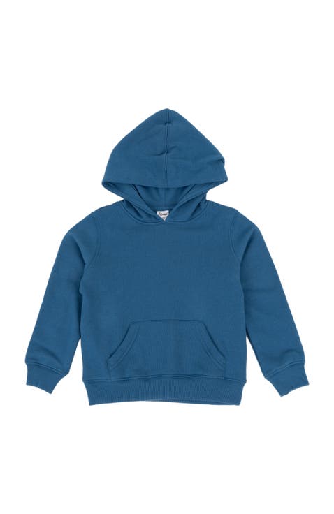Kids Pullover Hoodie, Cotton Blend, Kangaroo Pocket, Solid Colors