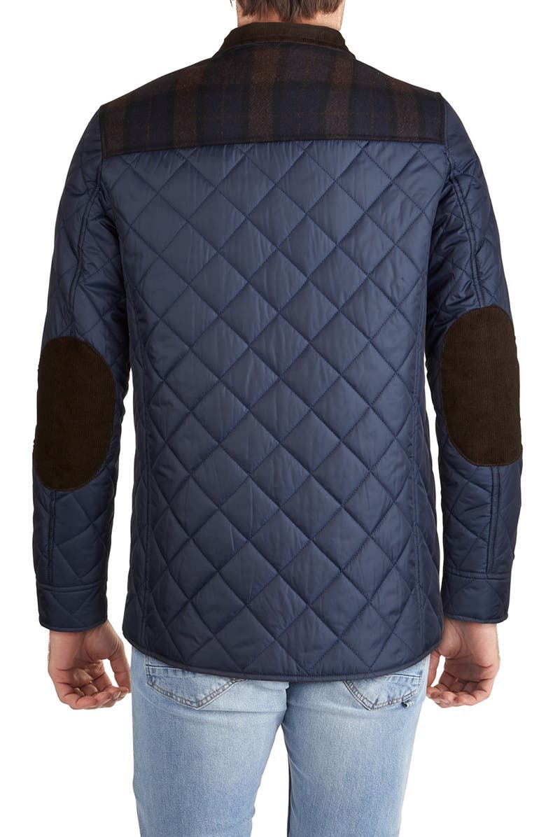 Cole Haan Signature Mixed Media Quilted Jacket, Alternate, color, Navy