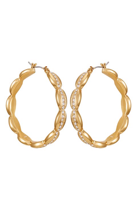 Pavé Crystal Hoop Earrings
