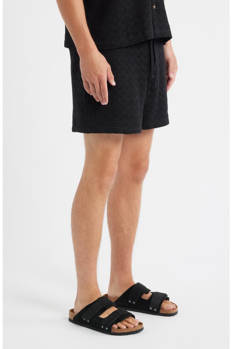Gregory Basket Weave Knit Drawstring Shorts, Alternate, color, BLACK