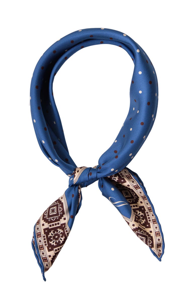 Elizabetta Bergamo - Hand Rolled Silk Neckerchief for Men, Alternate, color, Blue