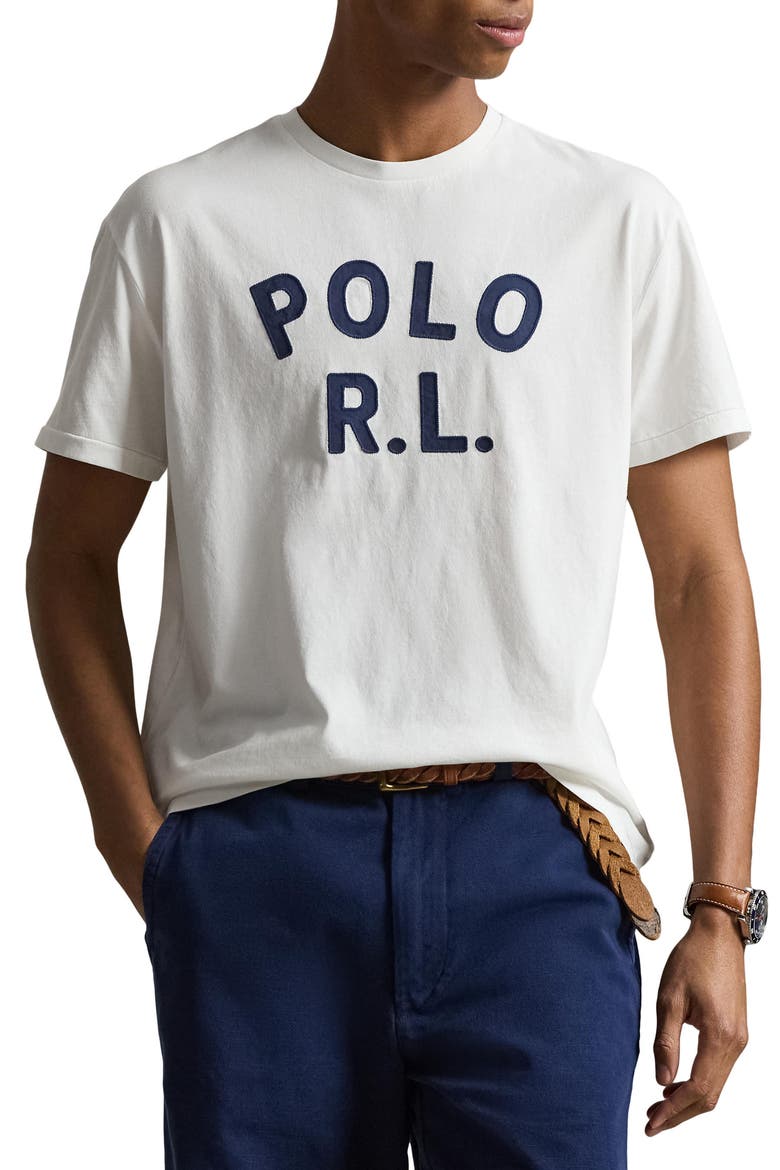 Classic Fit Logo Appliqué Cotton T-Shirt, Main, color, WHITE