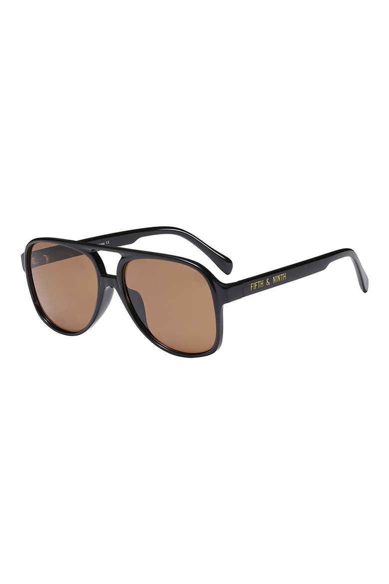 Kingston Aviator 60mm Oval Sunglasses, Main, color, BROWN/ BROWN