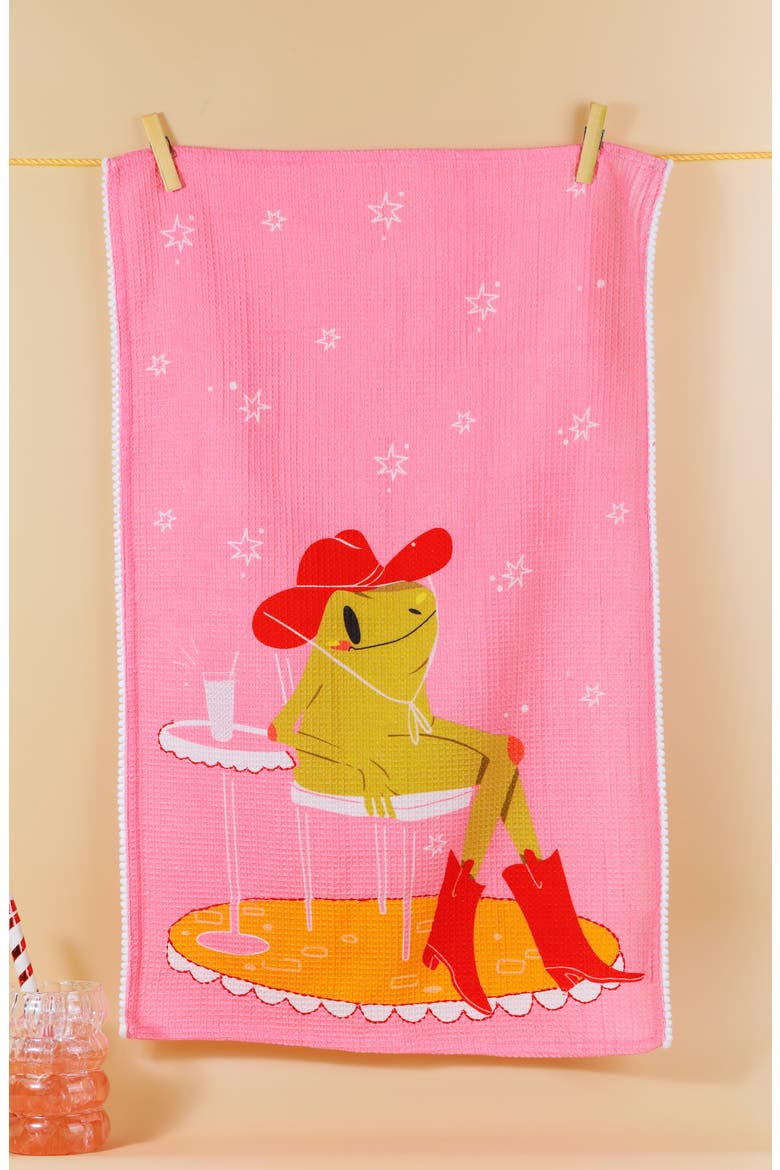 Lily Pad Luncheon Set of 3 Kitchen Towels, Alternate, color, PINK/ GREEN/ ORANGE