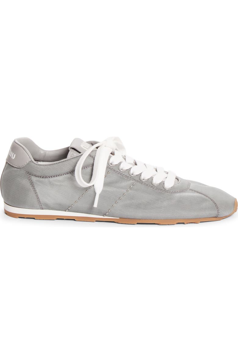 Miu Miu Plume Mesh Sneaker, Alternate, color, Alluminio