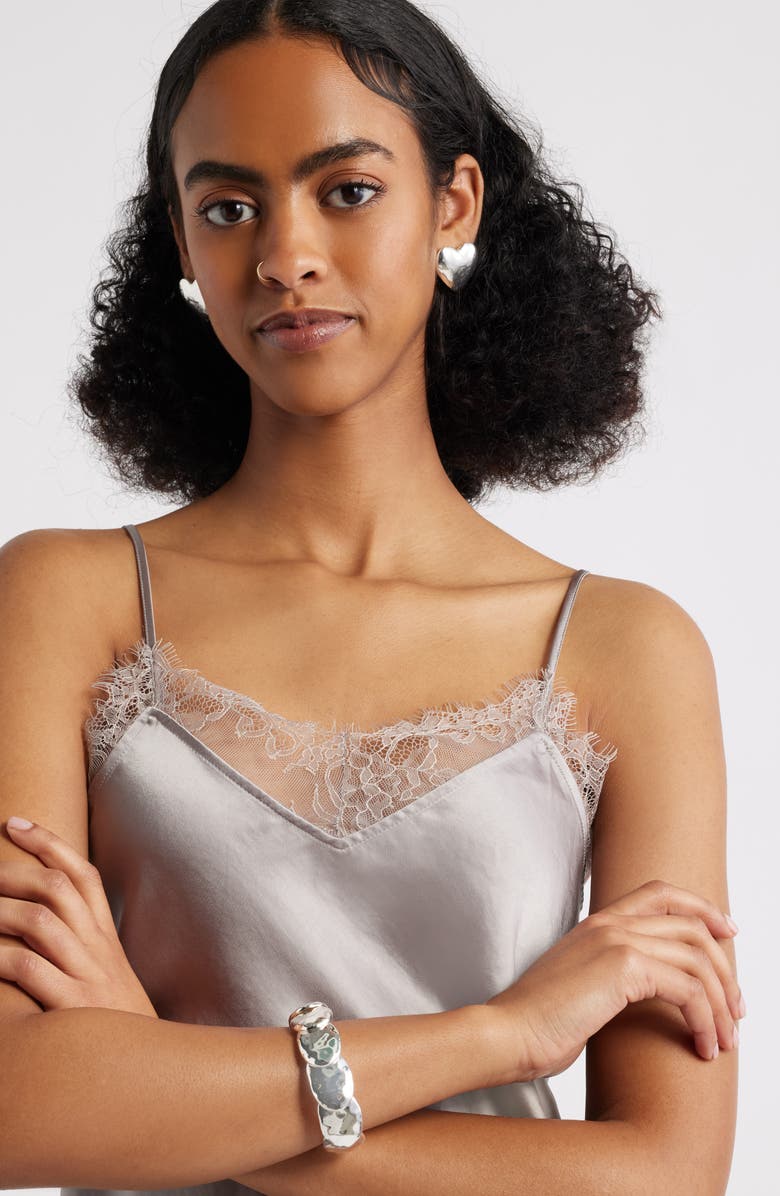 Open Edit Oval Stretch Bracelet, Alternate, color, Silver