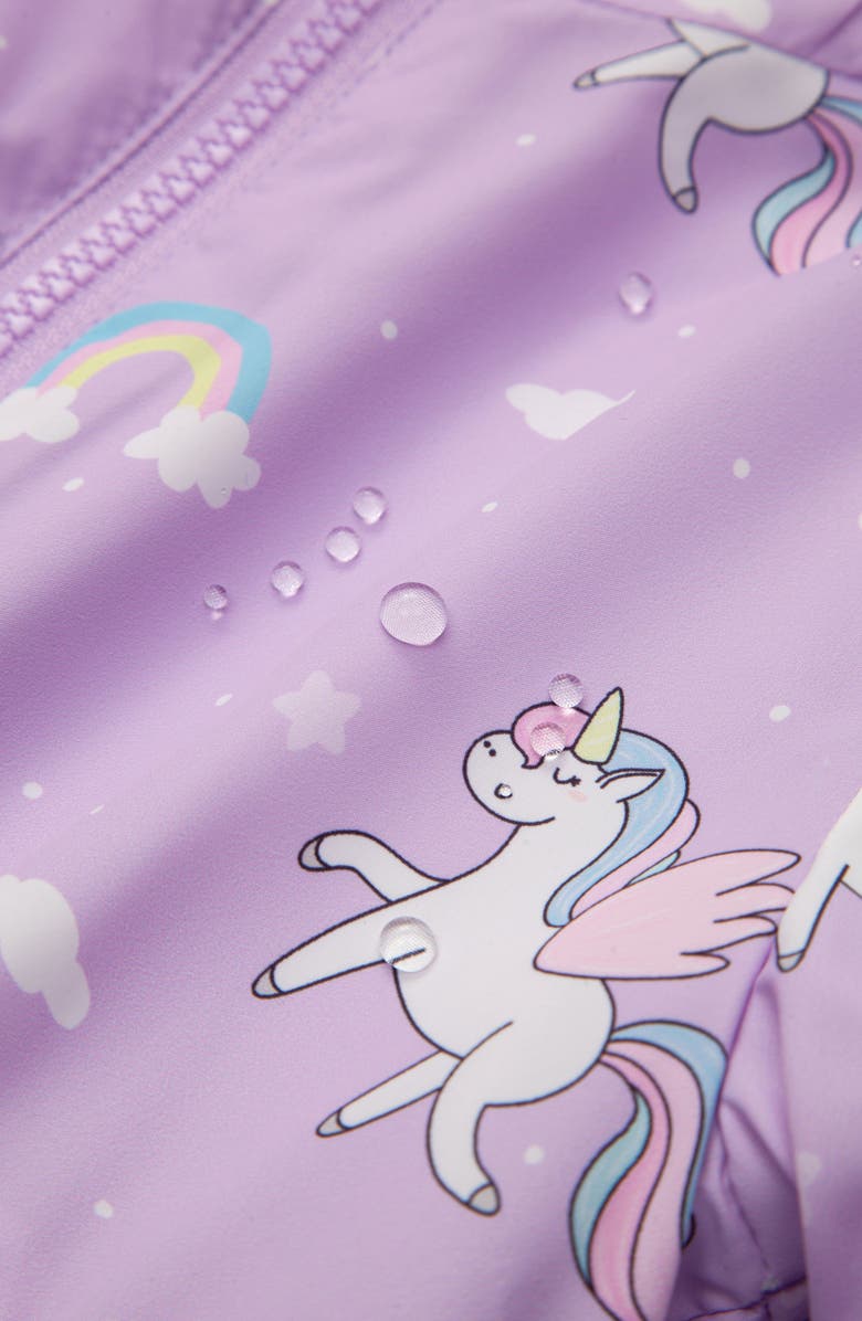 Rokka&Rolla Lightweight Fleece Lined Windbreaker, Alternate, color, Purple Unicorn