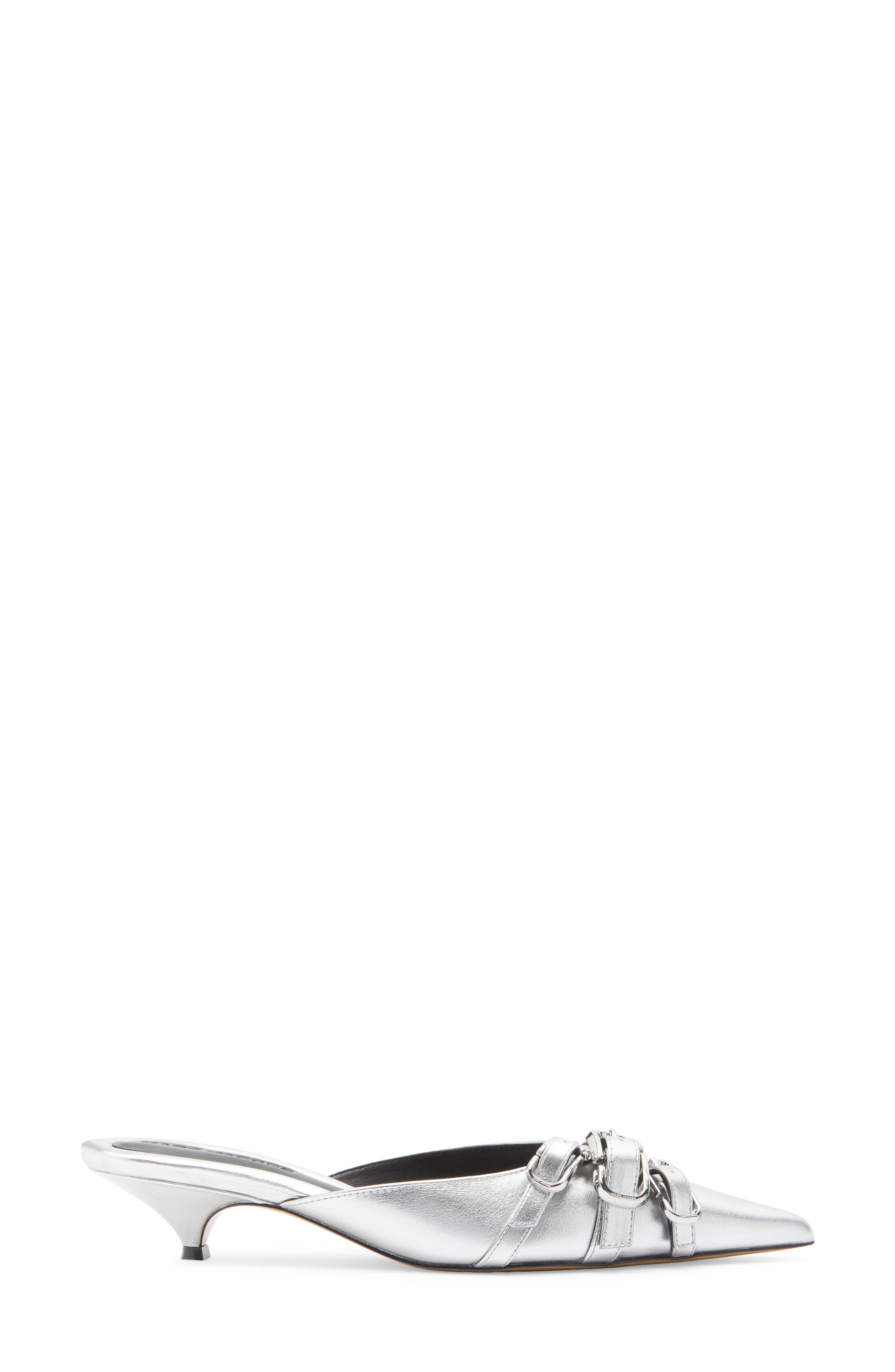 Marc Jacobs The Emma Kitten Heel Mule, Alternate, color, Silver