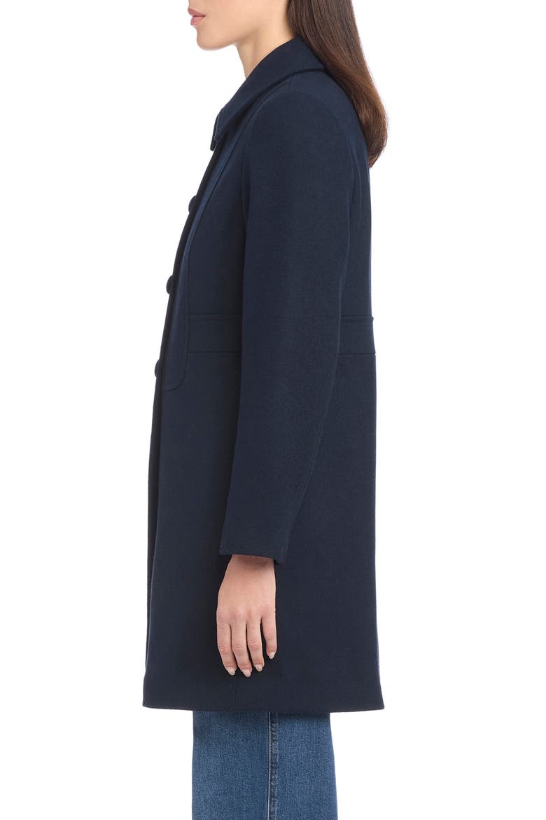 Bib Detail Wool Blend Coat, Alternate, color, PARISIAN NAVY