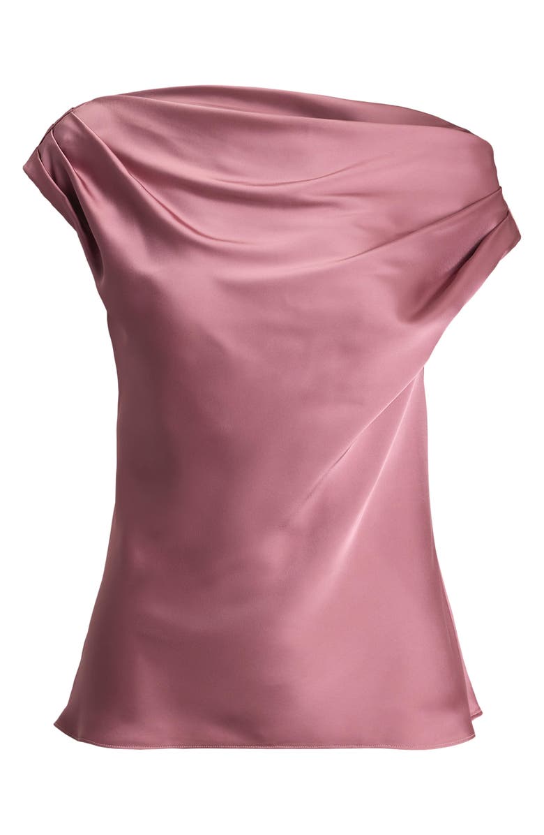 Lauren Ralph Lauren Asymmetric Drape Charmeuse Top, Alternate, color, Rose Blush