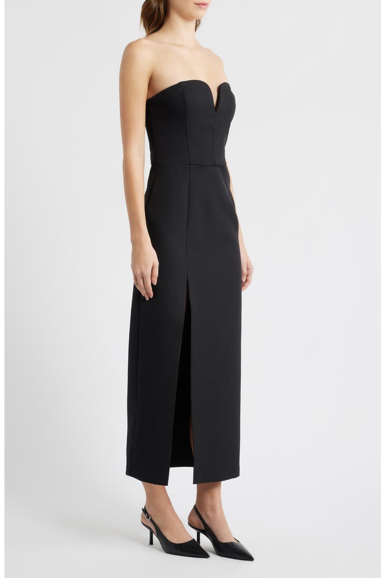 Sweetheart Neck Strapless Cocktail Dress, Alternate, color, BLACK