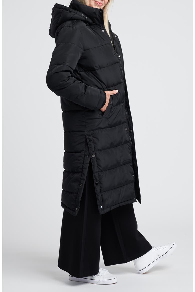 Everest 2 Hooded Long Puffer Coat, Alternate, color, BLACK