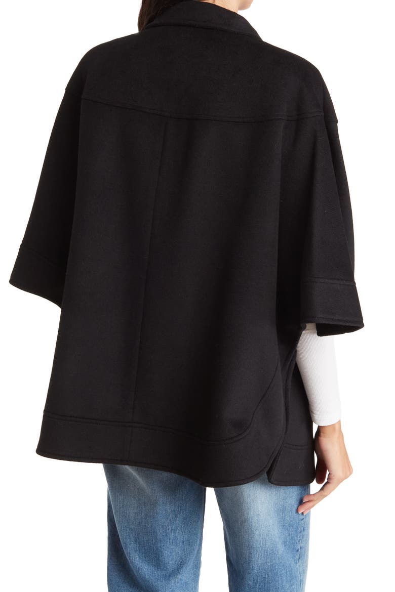 Funnel Collar Capelet, Alternate, color, BLACK