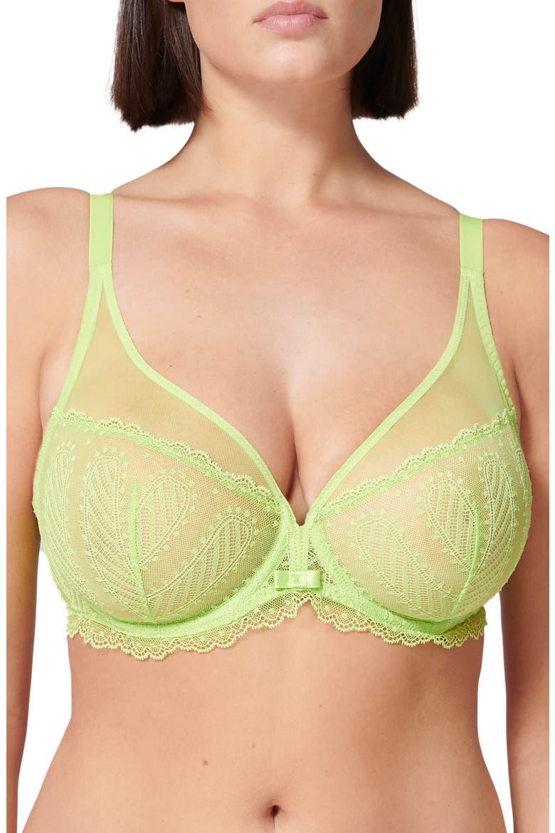 Canopee Underwire Plunge Bra, Main, color, LIME