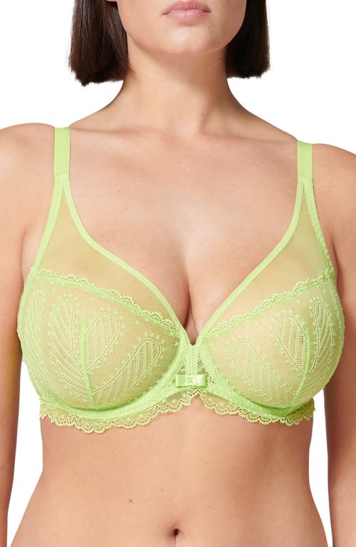 Simone Perele Canopee Underwire Plunge Bra In Green