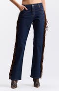 Avec Les Filles Fringe Low Rise Bootcut Jeans