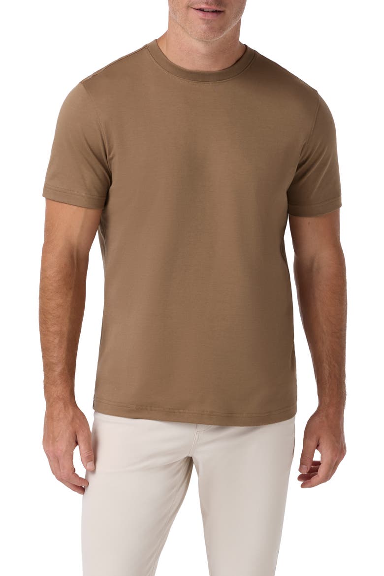 Palmer Trim Fit Pima Cotton T-Shirt, Main, color, MOCHA