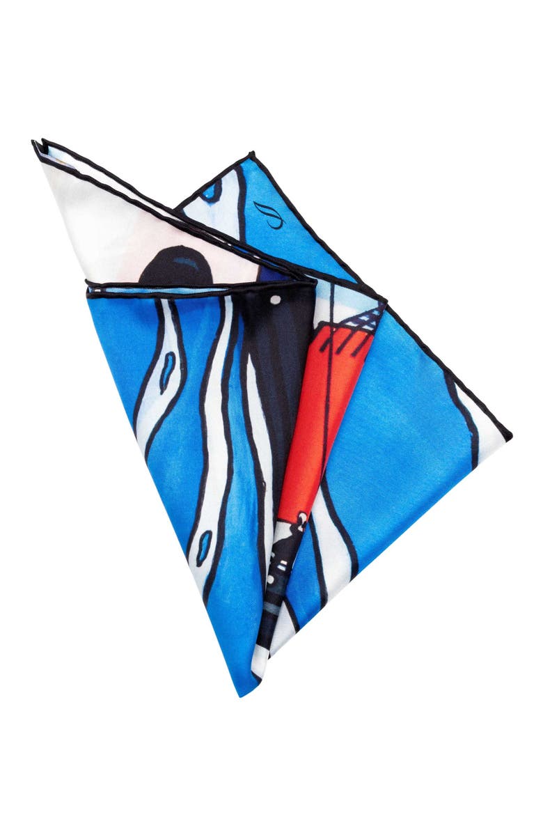 Elizabetta Trieste - Silk Pocket Square for Men, Alternate, color, Blue
