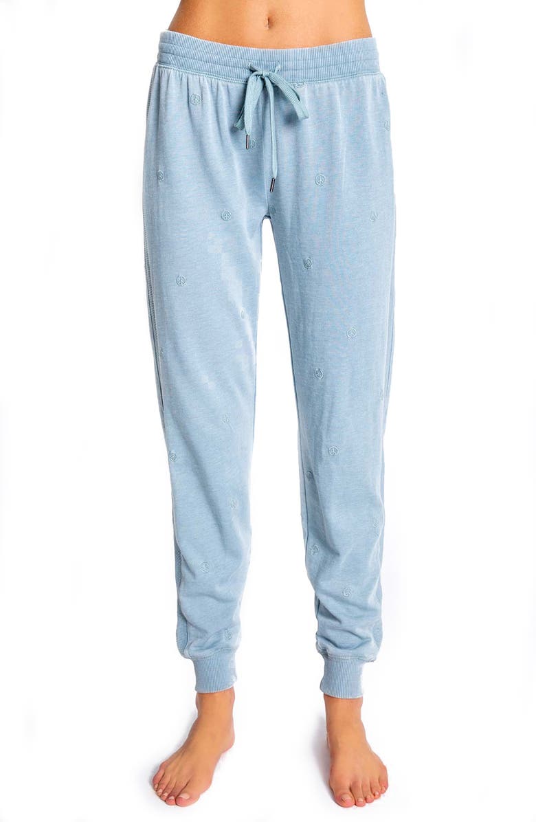 PJ Salvage Peace Embroidered Lounge Pants, Main, color,