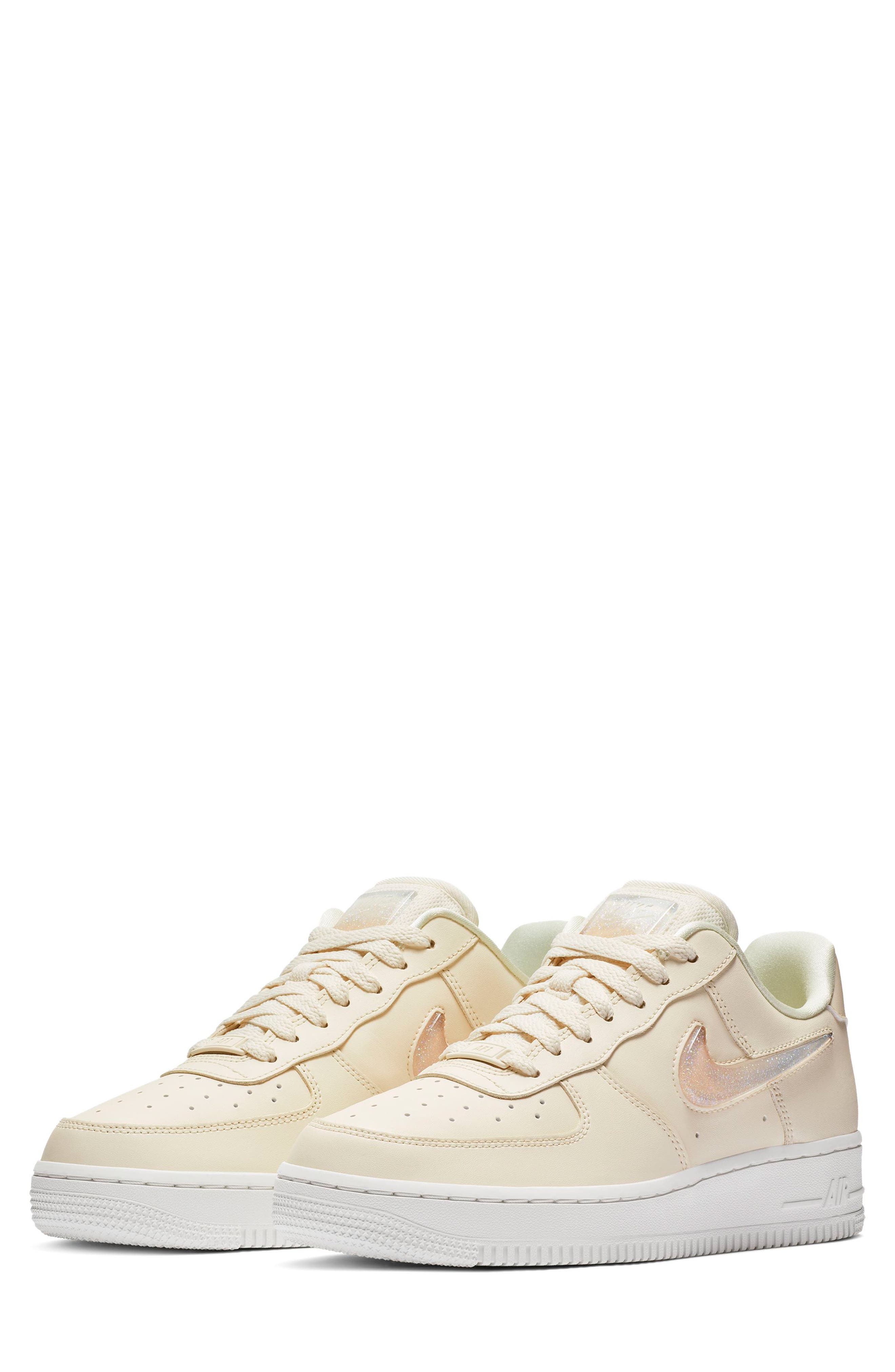 Air Force 1 '07 SE Premium Sneaker, Main, color, PALE IVORY/ WHITE/ GUAVA