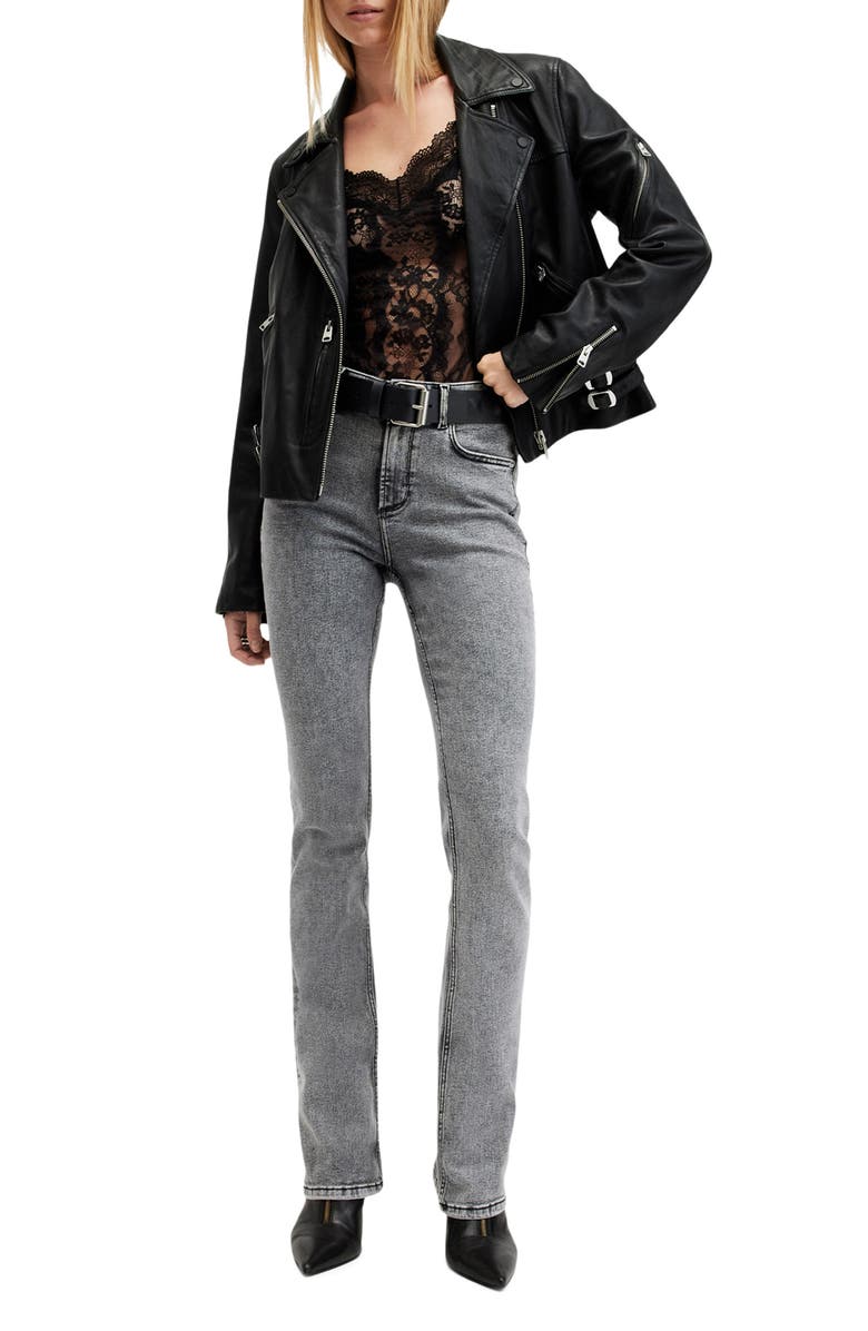 AllSaints Haldan Slim Bootcut Jeans, Alternate, color, Washed Grey