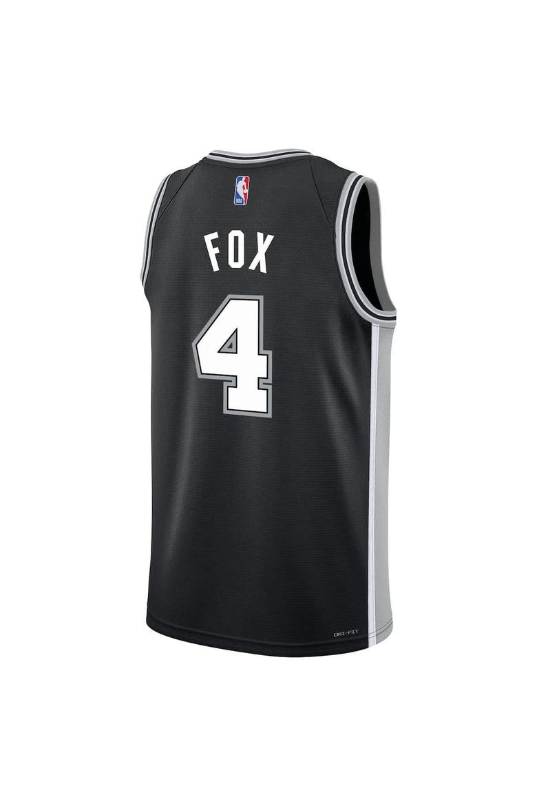 Youth Nike De'Aaron Fox Black San Antonio Spurs Swingman Jersey - Icon Edition, Alternate, color, Black