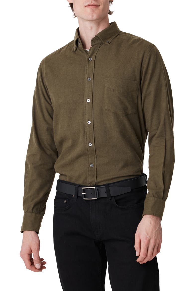 Barrhill Sports Fit Button-Down Shirt, Main, color, LODEN