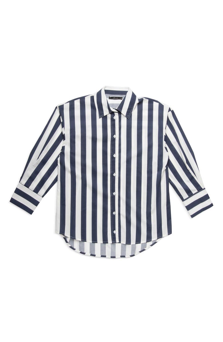 DELUC Vicenzo Stripe Cotton Button-Up Shirt, Main, color, 
