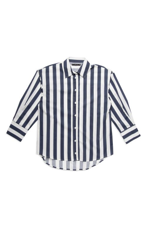 DELUC DELUC VICENZO STRIPE COTTON BUTTON-UP SHIRT 
