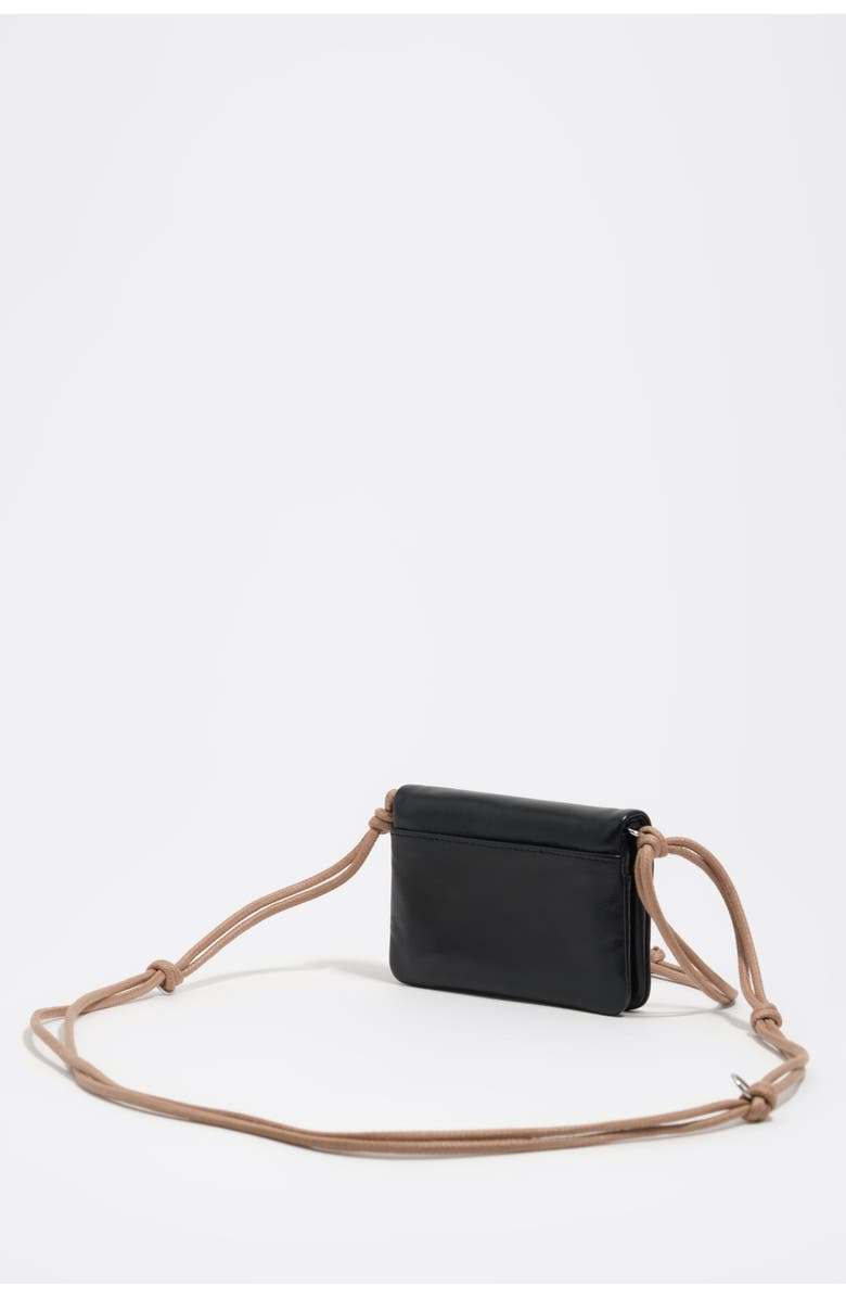 Bimba y Lola Small Leather Flap Purse, Alternate, color, Black