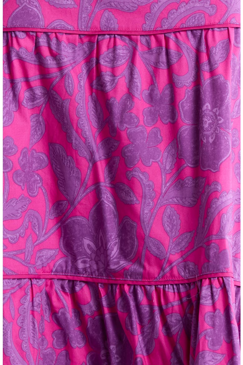 Candace Floral Tiered Cotton Minidress, Alternate, color, FUCHSIA-PURPLE