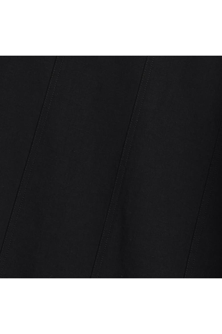 Pleated Cotton-linen Maxi Dress, Alternate, color, BLACK
