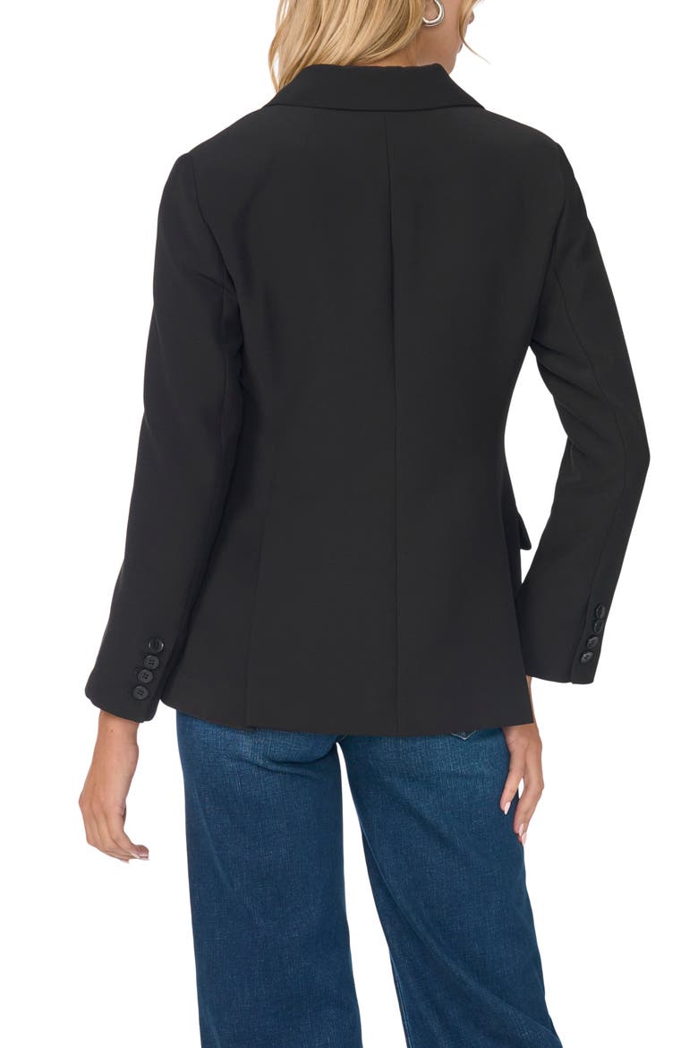 One Button Blazer, Alternate, color, RICH BLACK