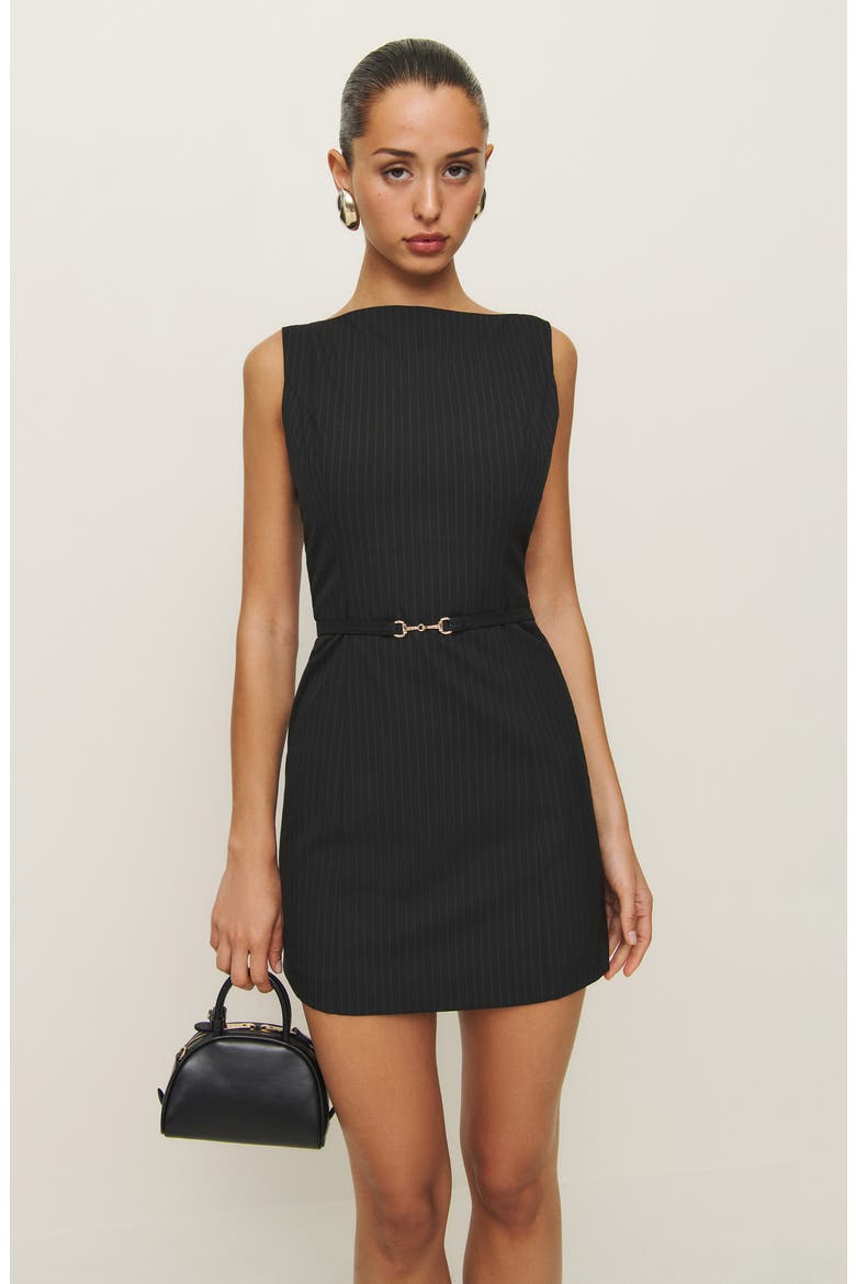 Taya Sleeveless Sheath Minidress, Alternate, color, BLACK