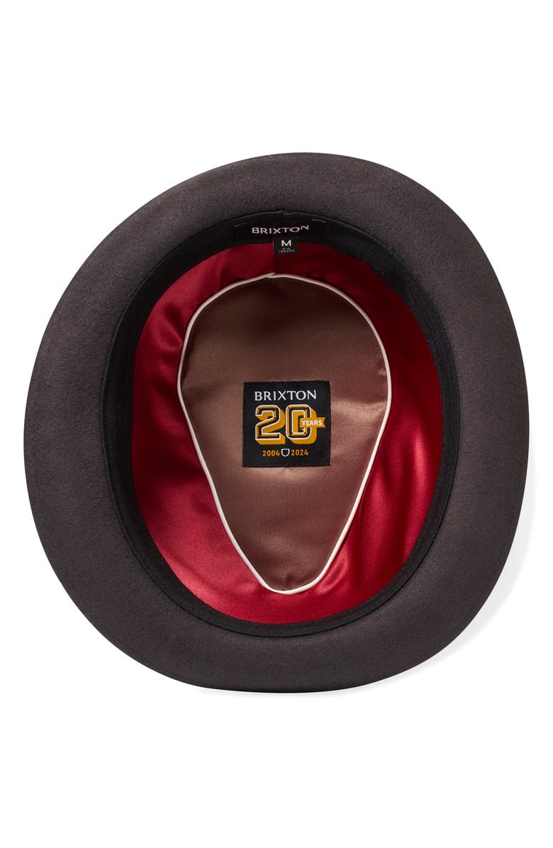 Brixton 20th Anniversary Gain Wool Fedora, Alternate, color,