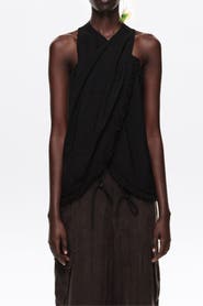Bimba y Lola Fringed Wrap Top