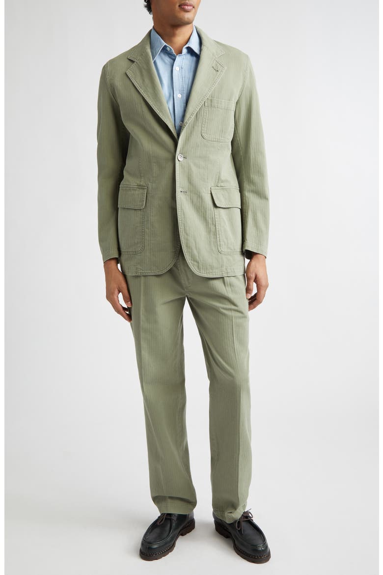 Games Cotton Herringbone Trousers, Alternate, color, OLIVE