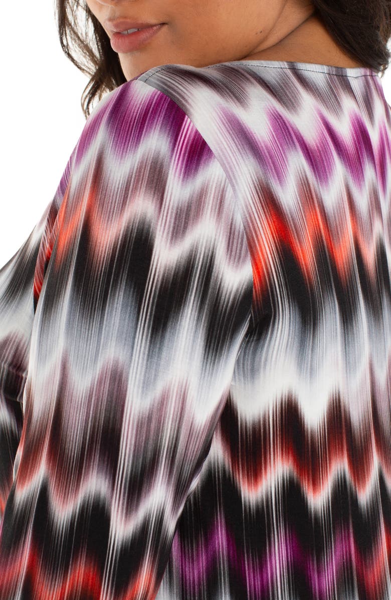 Liverpool Los Angeles Abstract Print Boat Neck Long Sleeve Top, Alternate, color, Multi Wavy Stripe