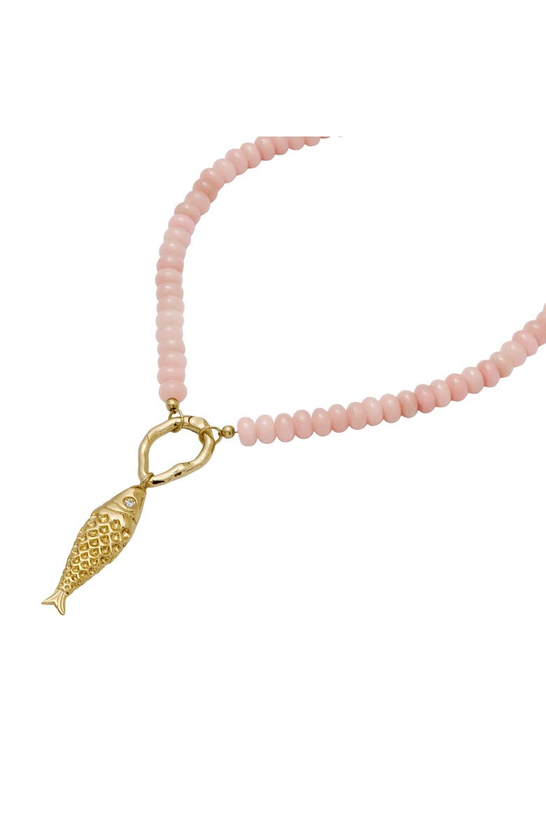 Blush Opal Fish Necklace, Main, color, Blush/Pink