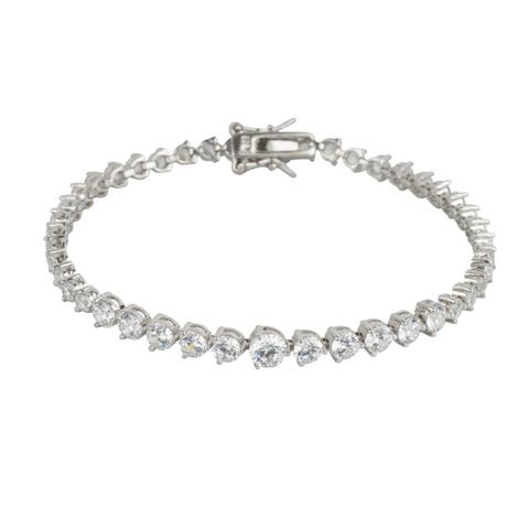 Gradual Size Gemstone Sterling Silver Tennis Bracelet