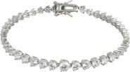Spero London Gradual Size Gemstone Sterling Silver Tennis Bracelet