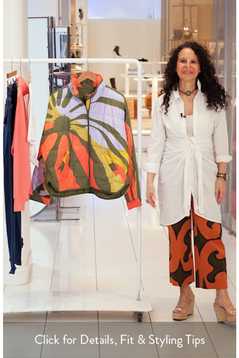 Pippa Placement Print Quilted Jacket video