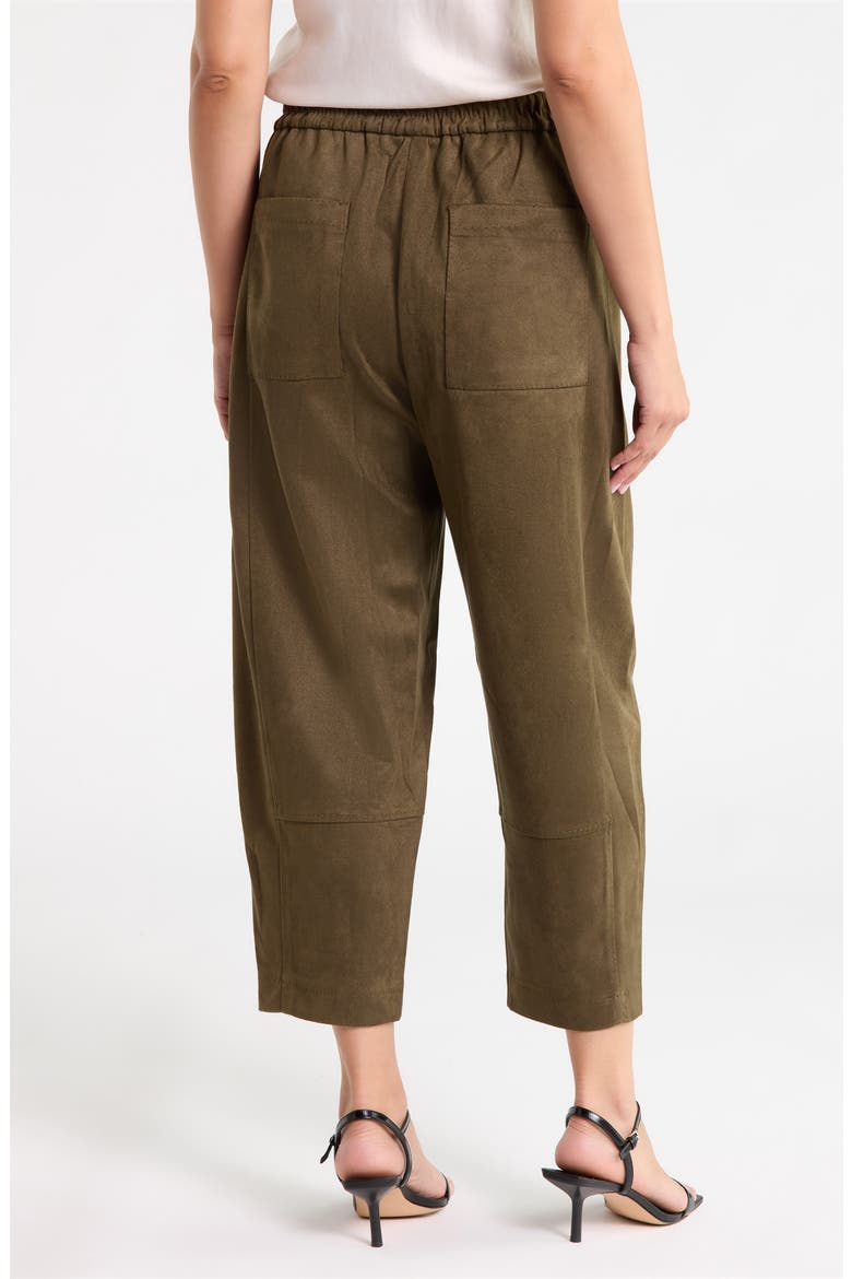 Faux Suede Barrel Pants, Alternate, color, SAGE
