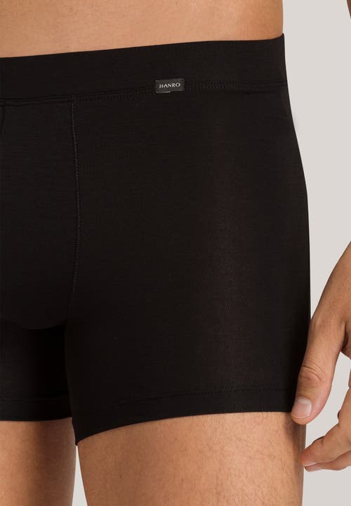 Hanro Natural Function Tencel And Cotton Boxer Brief In Deep Black