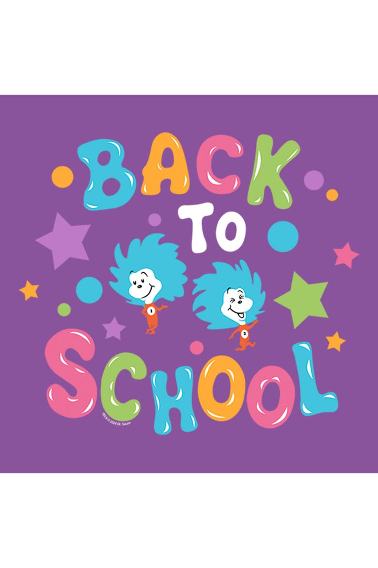 Girl's Dr. Seuss Back To School Things  Graphic T-Shirt, Alternate, color, Purple Berry