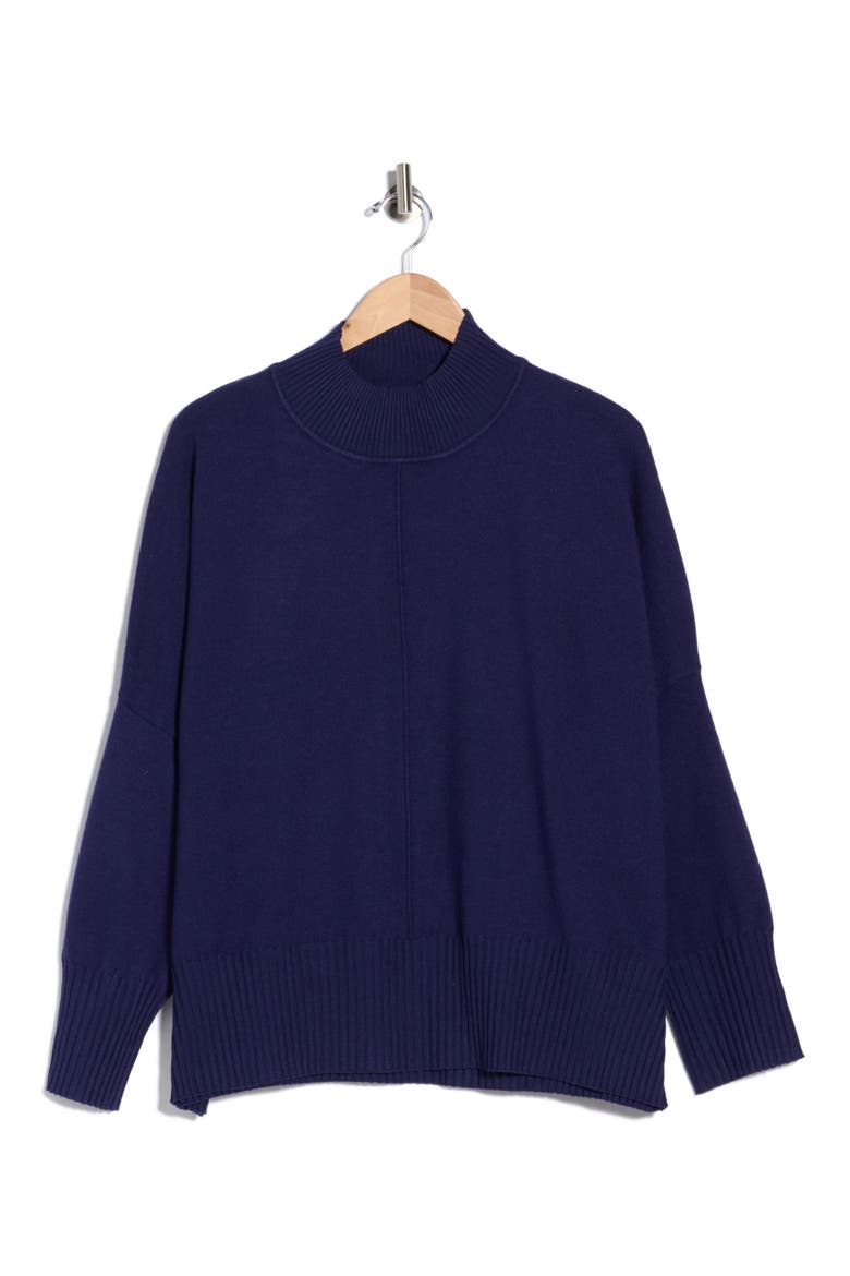 Boxy Mock Neck Sweater, Alternate, color, ROYAL BLUE