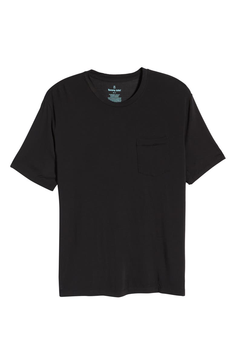 Tommy John Second Skin Pocket Sleep T-Shirt, Alternate, color, Black