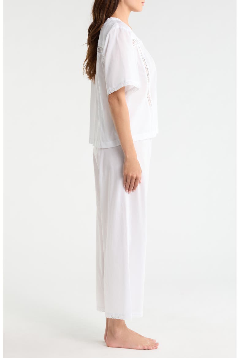 Peached Cotton Lawn Pajama Set, Alternate, color, WHITE