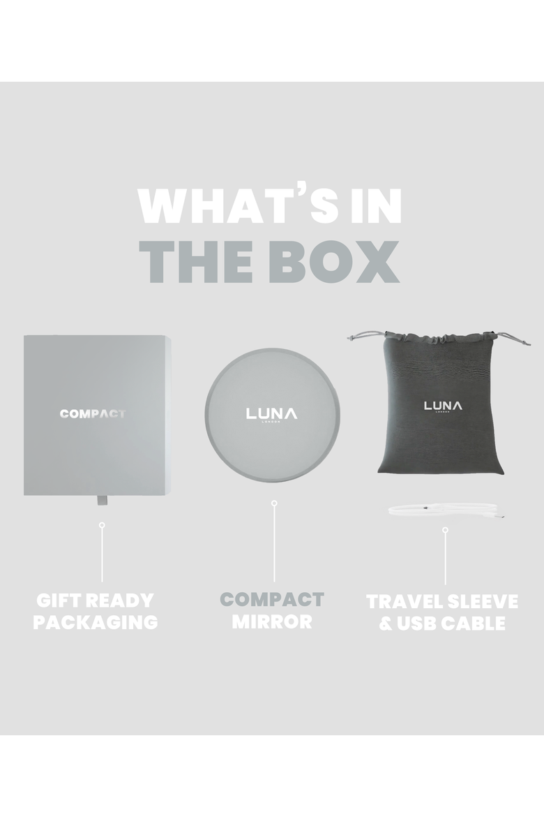COMPACT Mirror | 7X Magnified Rechargeable LED Makeup Mirror, Alternate, color, Chalk Grey